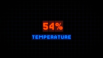 Fototapeta premium 54% temperature illustration. Thermometer 54% Celsius.