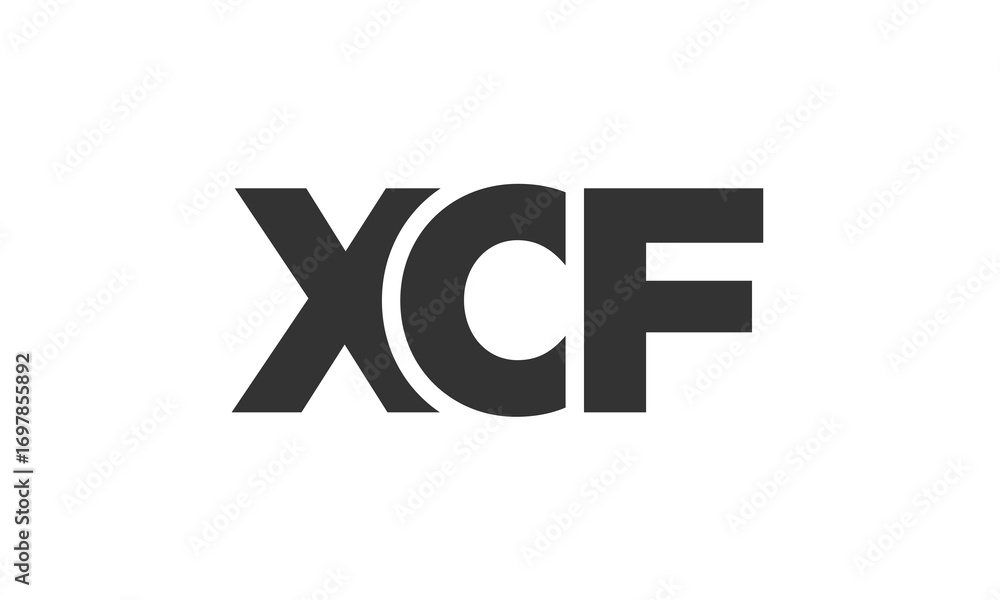 Fototapete xcf logo design template with strong and modern bold text. initial based vector logotype featuring s
