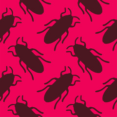 beetle bug seamless pattern vector illustration