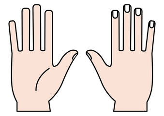 Simple Hands Showing Palm and Back