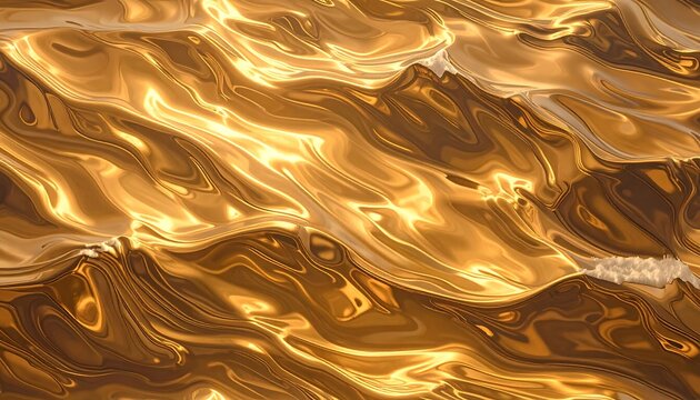 Abstract gold liquid flowing - Powered by Adobe