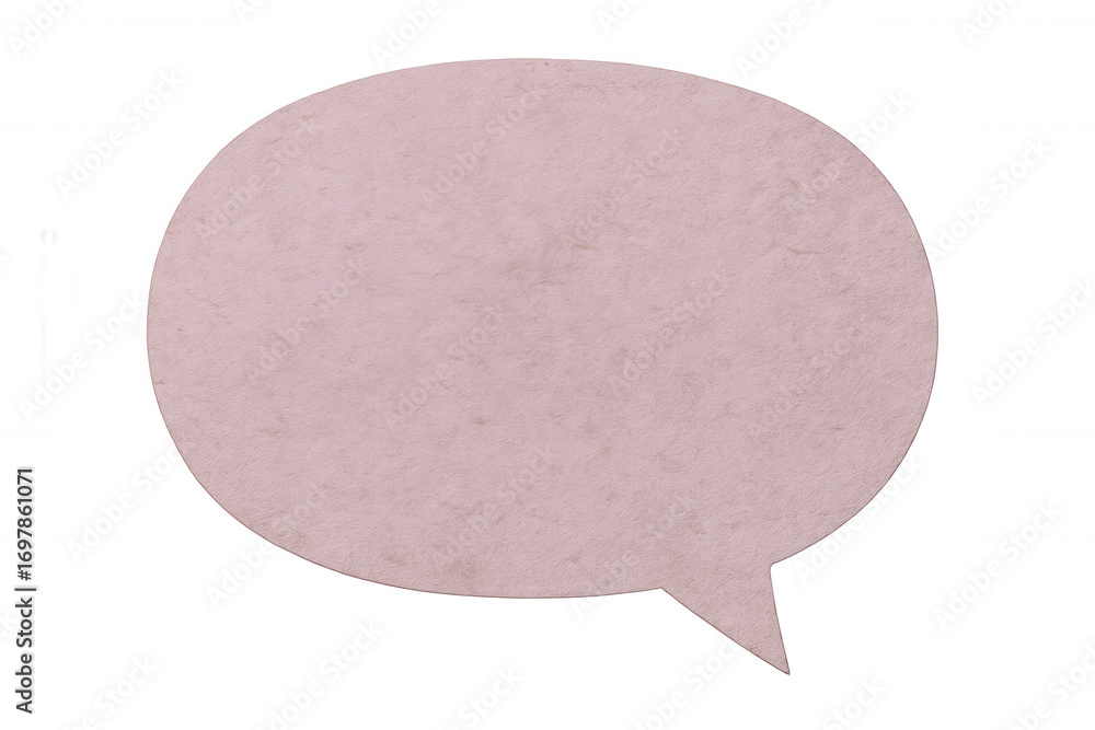 Poster pink speech bubble with a textured, vintage look on a transparent background, ideal for conveying me