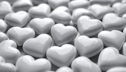 Close-up of many heart-shaped cookies