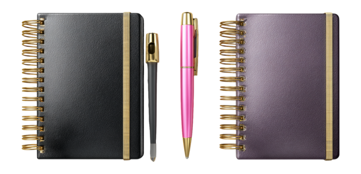 Stylish Notebooks and Pens on a Clean Background for Inspiration