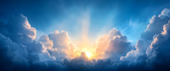 Heavenly Rays of Light Bursting Through the Clouds