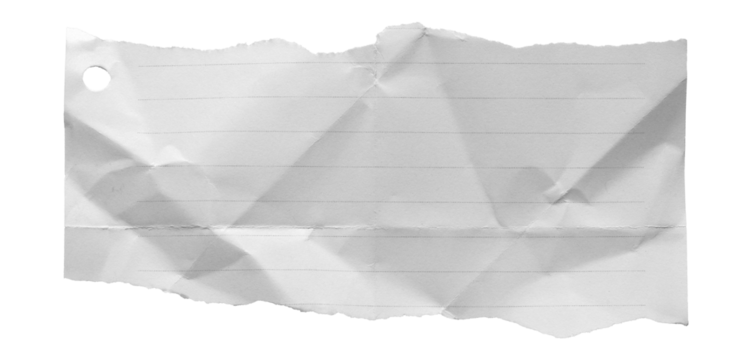 blank crumpled lined paper notebook paper with torn edges isolated on transparent background,note paper message office business tag sign