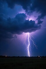 Dramatic dark clouds building up before a powerful thunderstorm, with intense lightning illuminating the sky Rain is starting to fall, creating a moody atmosphere , dark clouds, rumbling