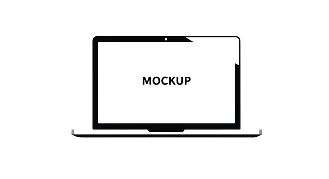 Sleek laptop vector illustration presenting a modern digital device for presentation or display purpose