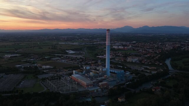 The Thermoelectric Plant of Cassano d Adda Italy, thermo electric power plant.