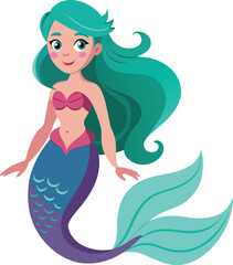 Beautiful Mermaid Vector Art