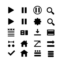 Media, Settings, and Navigation Icon Set