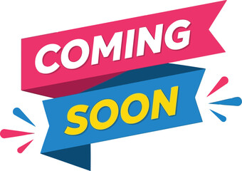 Dynamic coming soon banner graphic for product launch marketing and announcement promotions vector