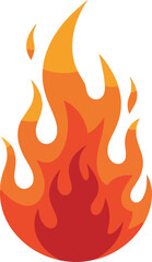 Vibrant flame icon abstract energy heat power dynamic motion bright orange red yellow vivid vector