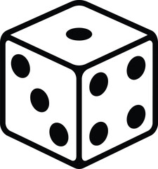 Classic white dice with black dots isolated icon graphic symbol vector