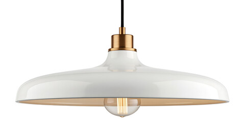 Minimalist pendant lamp isolated on white background in eco modern clean lighting design