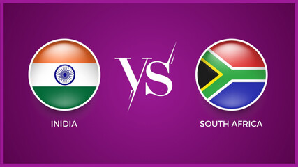 “india vs south africa broadcast template for icc women cricket world cup sports. vector illustration" © AA Collection