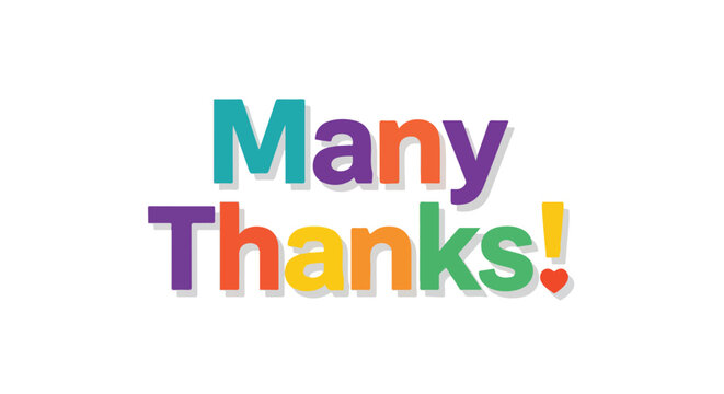 A vibrant message expressing heartfelt gratitude and appreciation with colorful lettering and charming design elements for various occasions