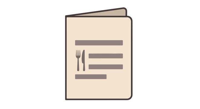 Elegant restaurant menu illustration with cutlery symbol and minimalist design concept for culinary business materials vector isolated 99