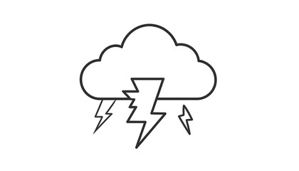 Simple line drawing of a storm cloud with lightning