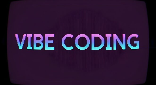 Neon text 'vibe coding' symbolizes modern programming culture | Neon