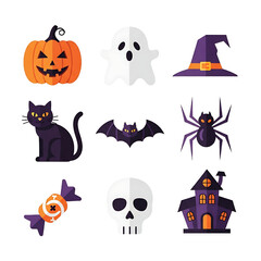 Obraz premium halloween icons set