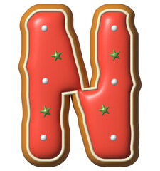 Decorated Gingerbread Font for Christmas N