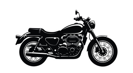 Obraz premium Vintage Motorcycle Vector Illustration: A Classic Biker Design Depicting Freedom and the Open Road Aesthetic