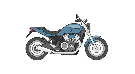 Obraz premium A Blue Modern Motorcycle Isolated on White Background, Transport, Transportation, Speed, Road, Route, Ride, Trip, Tourism