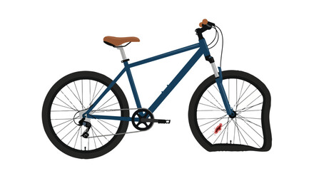 Fototapeta premium Frustration on Two Wheels: Depicting a Flat Tire Incident on a Bicycle Ride with Serenity Halted 150 characters