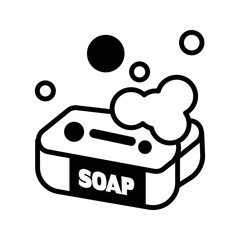 Soap Bar with Bubbles Vector Icon