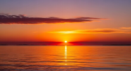 Naklejka premium Sunset Over Water.