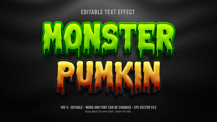 monster pumkin editable text effect