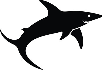 Obraz premium Silhouette of a hammerhead shark profile, minimal design..