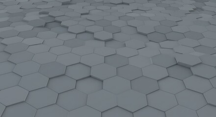Grey Hexagonal Tile Pattern Background with Modern Geometric Design Texture