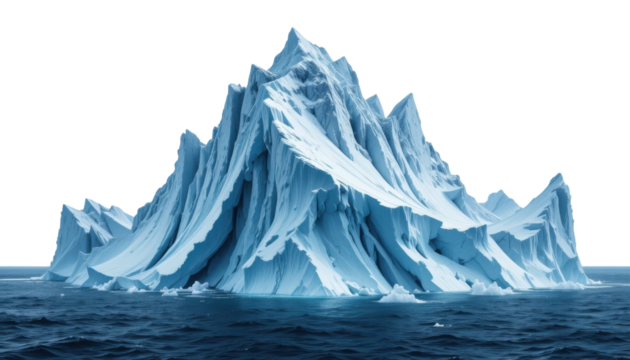 Winter snow-covered mountains with a view of a vast, icy glacier under a cloudy alpine sky