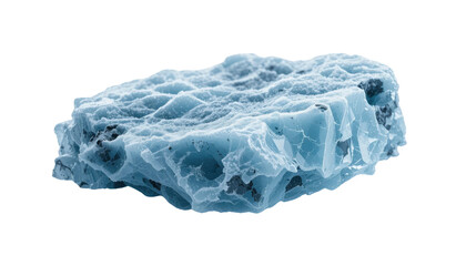 Fototapeta premium Blue ice cubes on transparent background, ready for recycling.