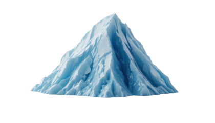 Blue ice cubes on transparent background, ready for recycling.