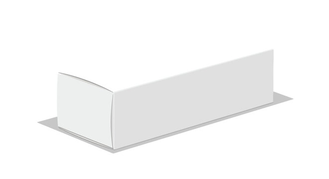Minimalist white rectangular box illustration showcasing clean geometric design and subtle shadow, offering versatile usage potential for product