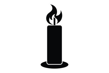 candle icon, vector illustration of a burning candle.