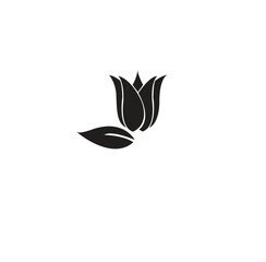 Tulip Flower Silhouette Vector | Minimal Botanical Icon