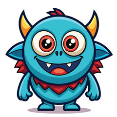 design logo vector icon illustration mascot character cartoon monster little