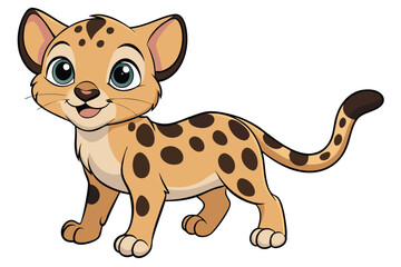 Cute Smiling Baby Cheetah on a Clean White Background