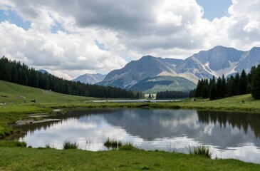 Fototapeta premium mountain lake in the alps