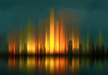 abstract colorful background with big city