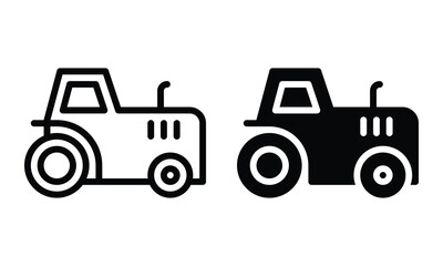 Tractor icon with outline and glyph style.