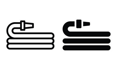 Hose icon with outline and glyph style.