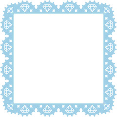 ダイヤレースの四角形フレーム　ブルー