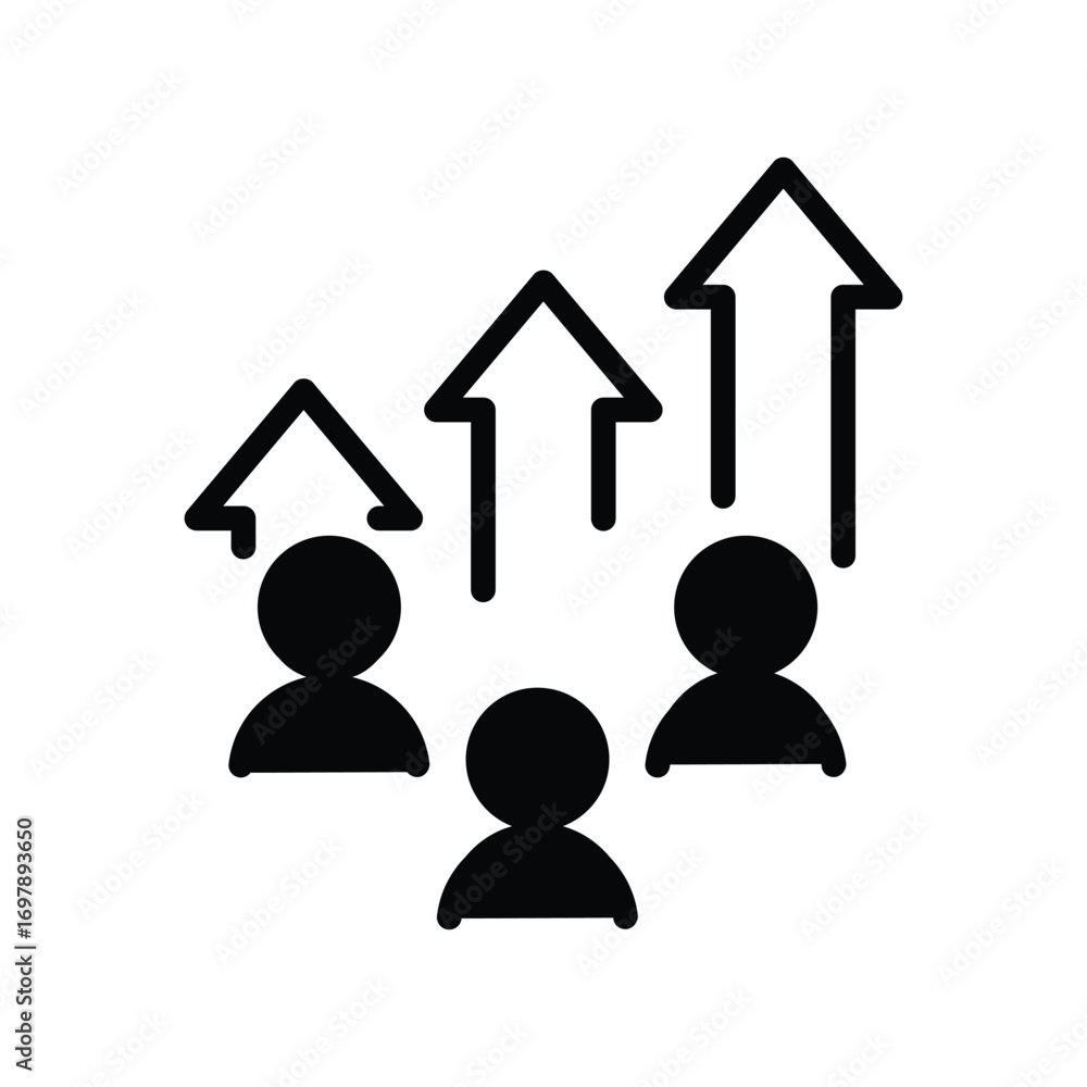 Poster team improvement solid icon vector design good for web or mobile app