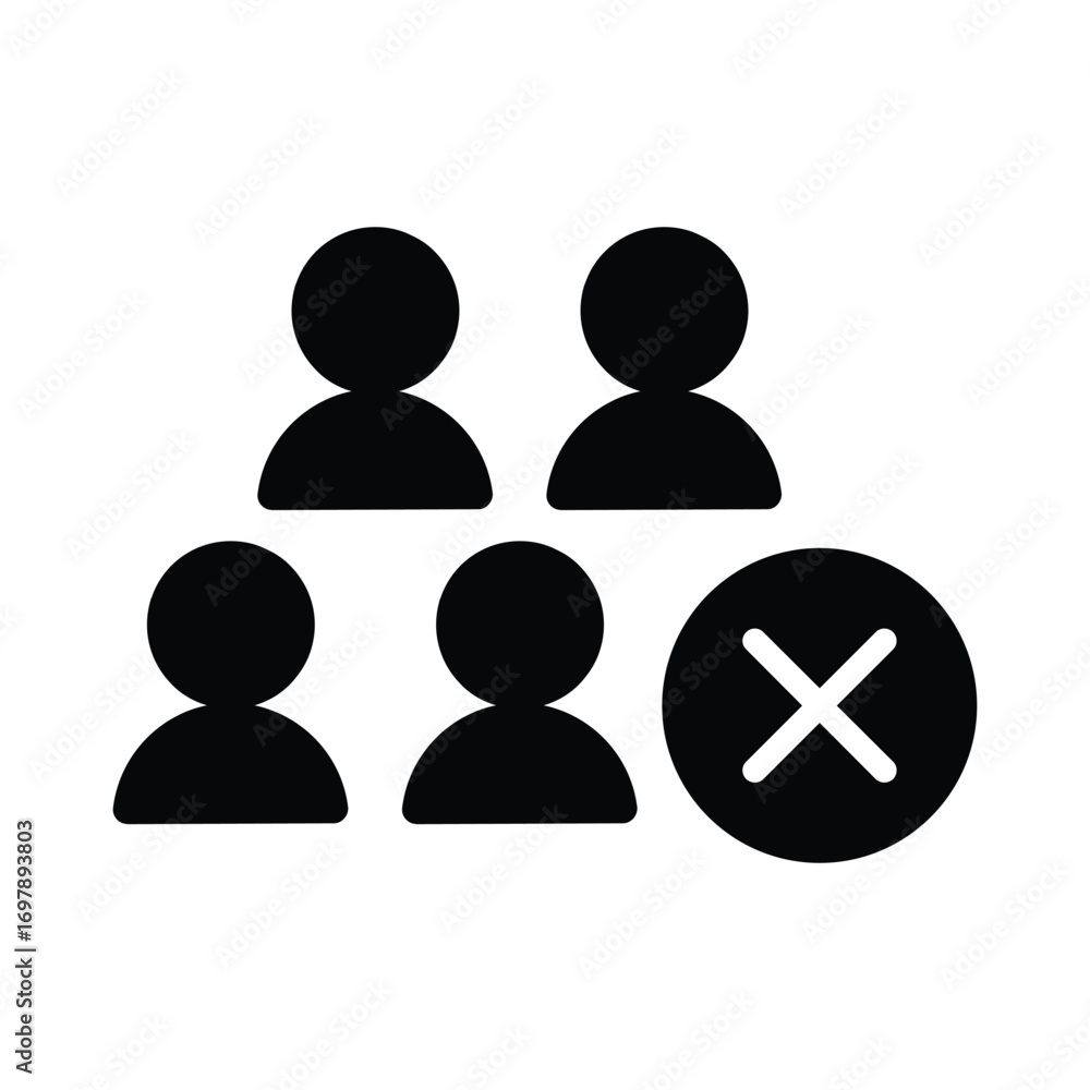 Poster delete member solid icon vector design good for web or mobile app