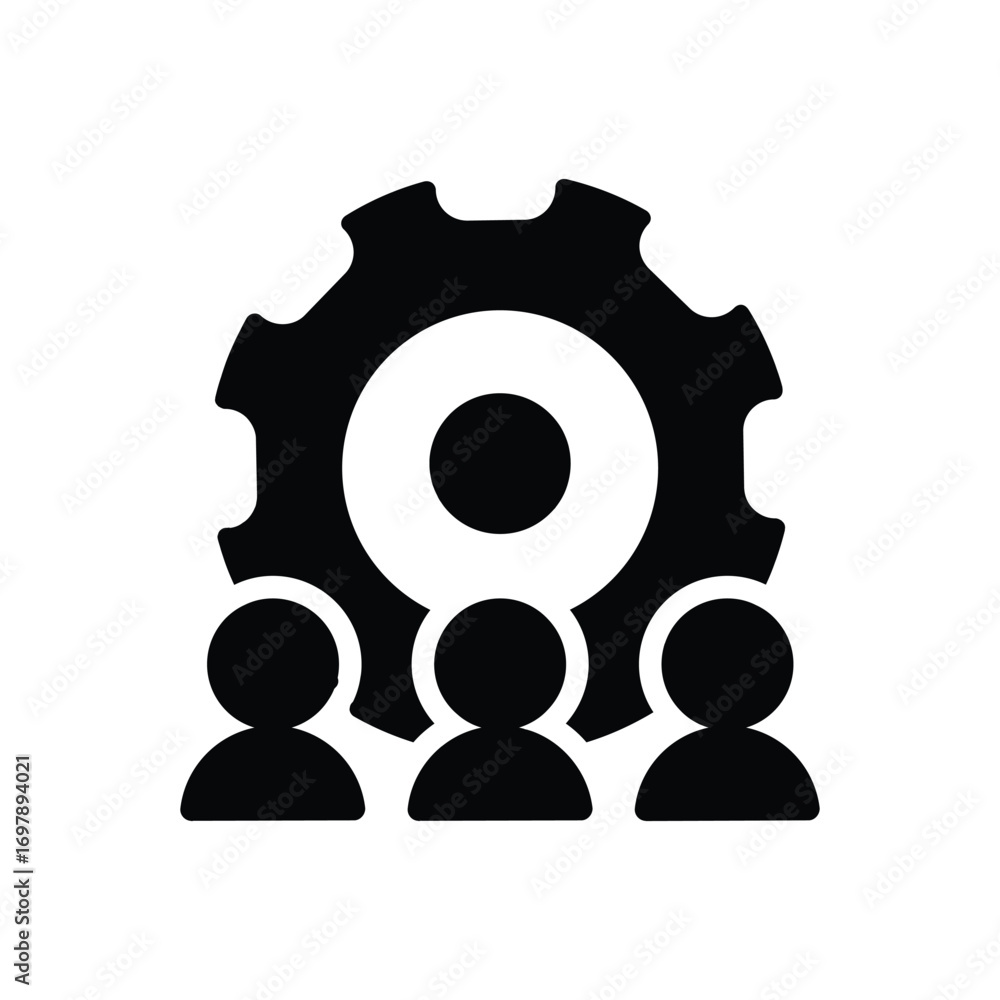 Poster team work solid icon vector design good for web or mobile app